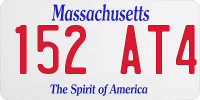 MA license plate 152AT4