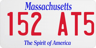 MA license plate 152AT5