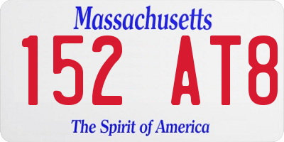 MA license plate 152AT8