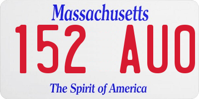MA license plate 152AU0