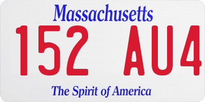 MA license plate 152AU4