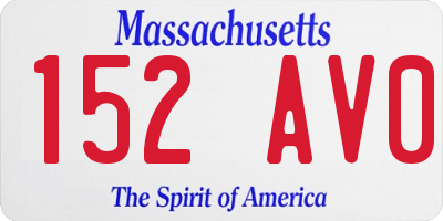 MA license plate 152AV0