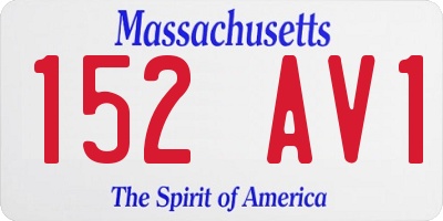 MA license plate 152AV1
