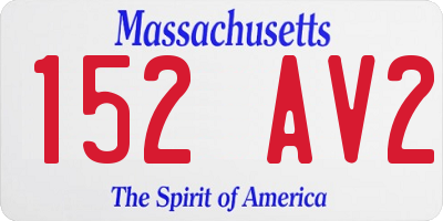 MA license plate 152AV2