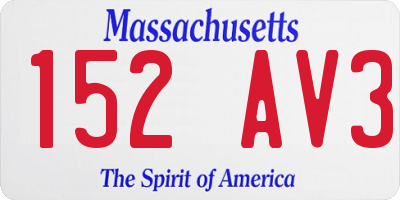 MA license plate 152AV3