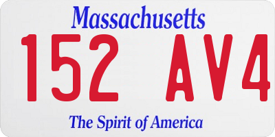 MA license plate 152AV4