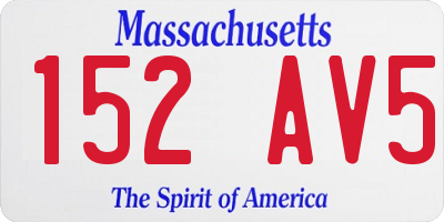 MA license plate 152AV5