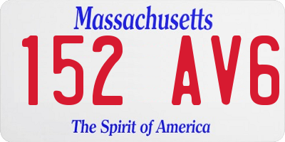 MA license plate 152AV6