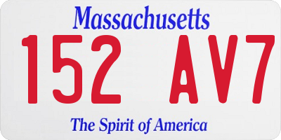 MA license plate 152AV7