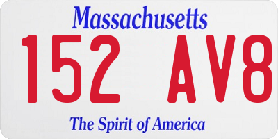 MA license plate 152AV8