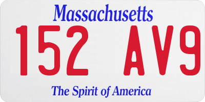 MA license plate 152AV9