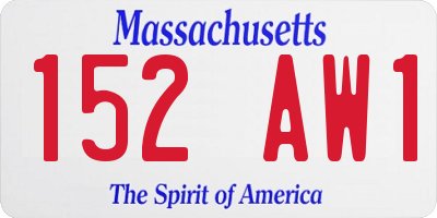 MA license plate 152AW1
