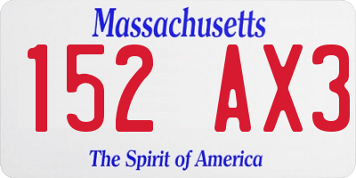 MA license plate 152AX3