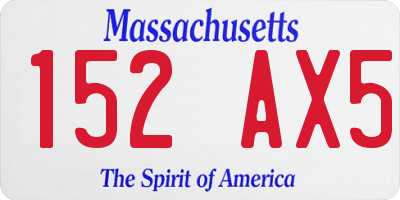 MA license plate 152AX5