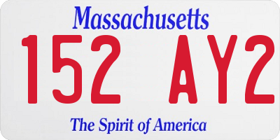 MA license plate 152AY2