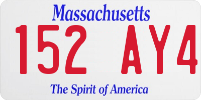MA license plate 152AY4