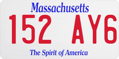 MA license plate 152AY6