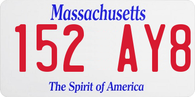 MA license plate 152AY8