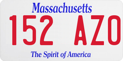 MA license plate 152AZ0