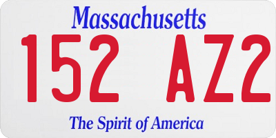 MA license plate 152AZ2