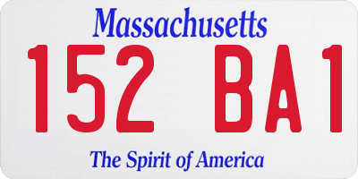 MA license plate 152BA1