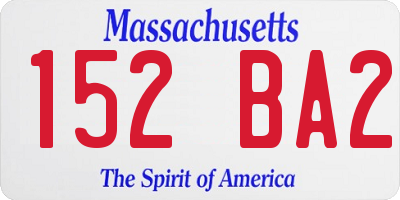 MA license plate 152BA2