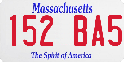 MA license plate 152BA5