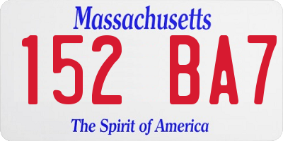 MA license plate 152BA7