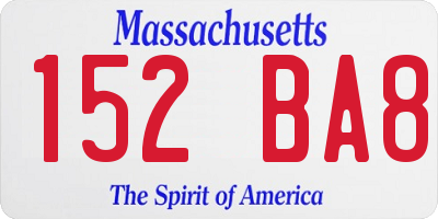 MA license plate 152BA8