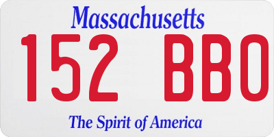 MA license plate 152BB0