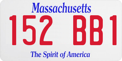 MA license plate 152BB1