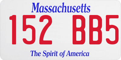 MA license plate 152BB5
