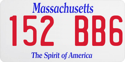 MA license plate 152BB6