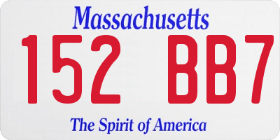 MA license plate 152BB7