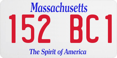 MA license plate 152BC1