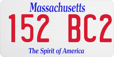 MA license plate 152BC2