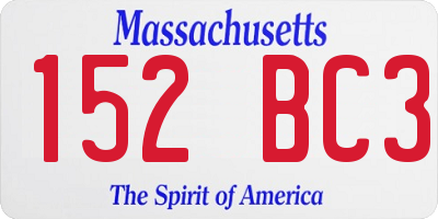 MA license plate 152BC3