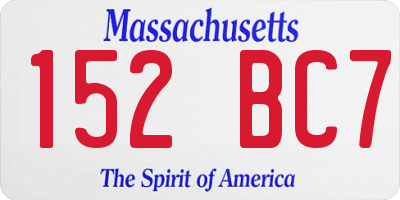 MA license plate 152BC7
