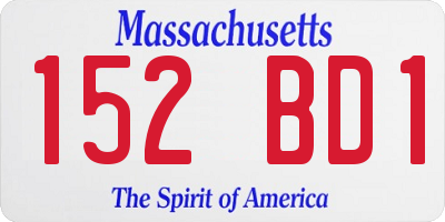 MA license plate 152BD1
