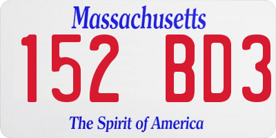 MA license plate 152BD3