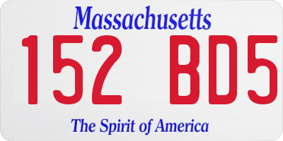 MA license plate 152BD5