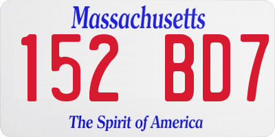 MA license plate 152BD7