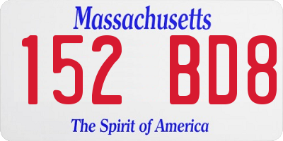 MA license plate 152BD8