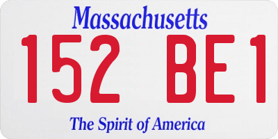 MA license plate 152BE1
