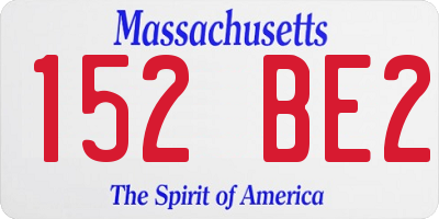 MA license plate 152BE2
