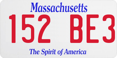 MA license plate 152BE3