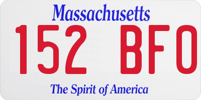 MA license plate 152BF0