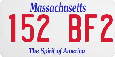 MA license plate 152BF2