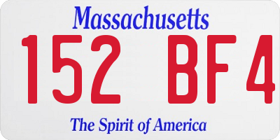 MA license plate 152BF4