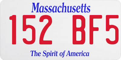 MA license plate 152BF5